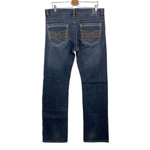 Request Jeans Straight Leg Contrast Stitching Back Pockets Mens Size 34 X 34